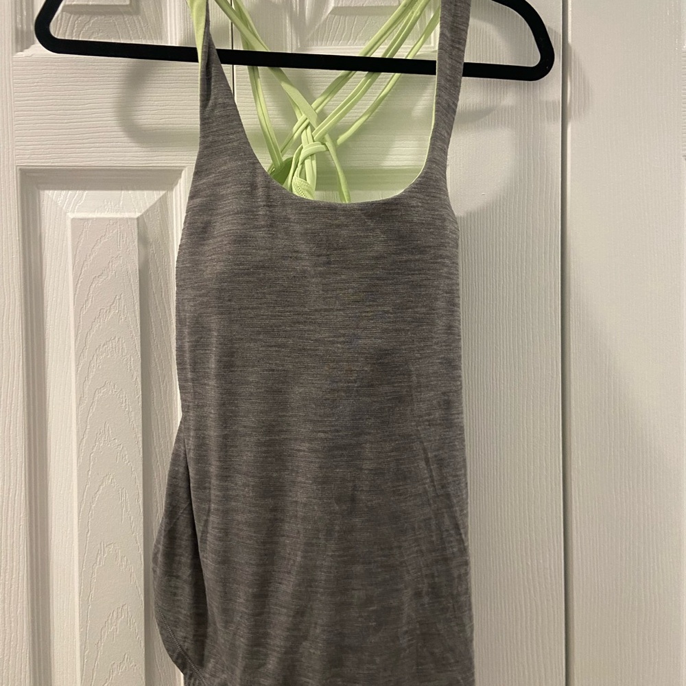 Lululemon Gray and Green Women's Top size 8